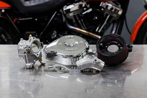 Super G Carburetor and Stealth Air Cleaner Kit, with Chrome Teardrop for 1999-2005 Big Twins