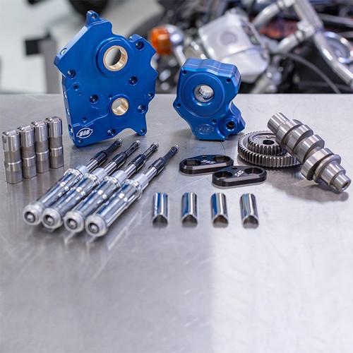 Gear Drive 475G Cam Chest Kit with Chrome Pushrod Tubes for Water Cooled 2017-up M8 Models