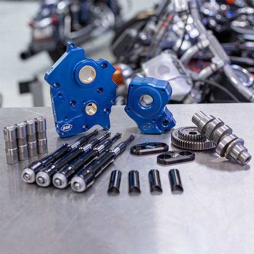 Gear Drive 465G Cam Chest Kit with Black Pushrod Tubes for Oil Cooled 2017-up M8 Models