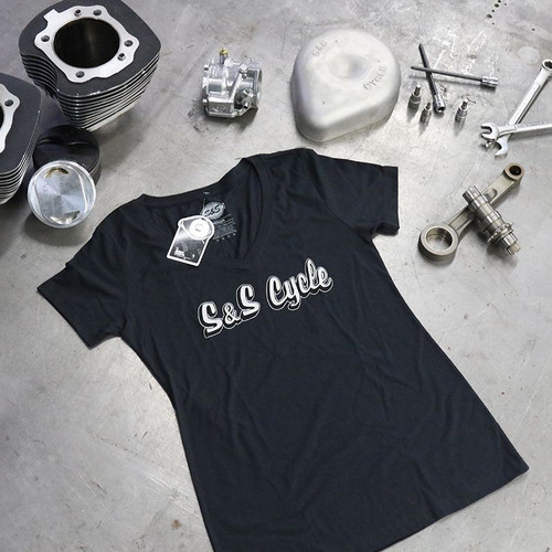 S&S® Ladies Old School Script V Neck T-Shirt