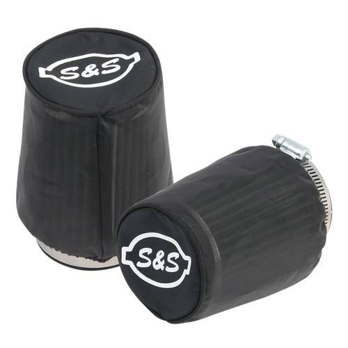 Air Filter Covers For Tapered S&S® Tuned Induction Filters - Black Nylon - 2 pack