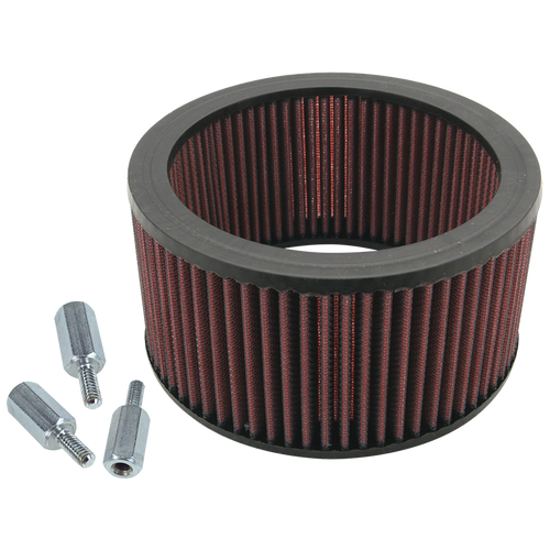 High Flow Air Filter Kit With Spacers for S&S® Teardrop Air Cleaners For S&S® Super E and G Carbs and EFI Throttle Bodies