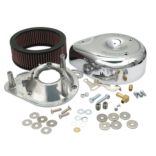 Teardrop Chrome Air Cleaner Cover For S&S® Super E & G Carbs On 1984-'92 HD® Big Twins and 1986-'90 Sportster® Models
