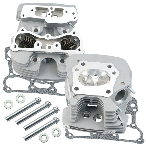 S&S® Super Stock® 79cc Cylinder Head Kit For 1999-'05 HD® Big Twins - Silver Powder Coat Finish.